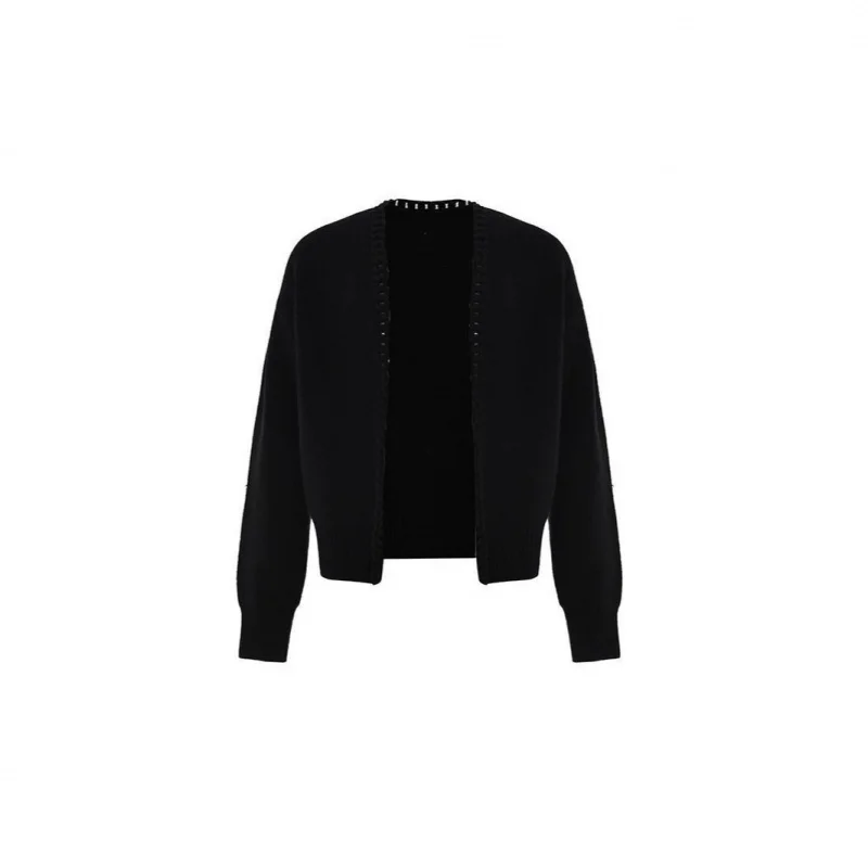 2025 الربيع والخريف جديد بلون الخامس الرقبة سترة مشغولة من الصوف الرجال موضة عادية معطف شتاء #5