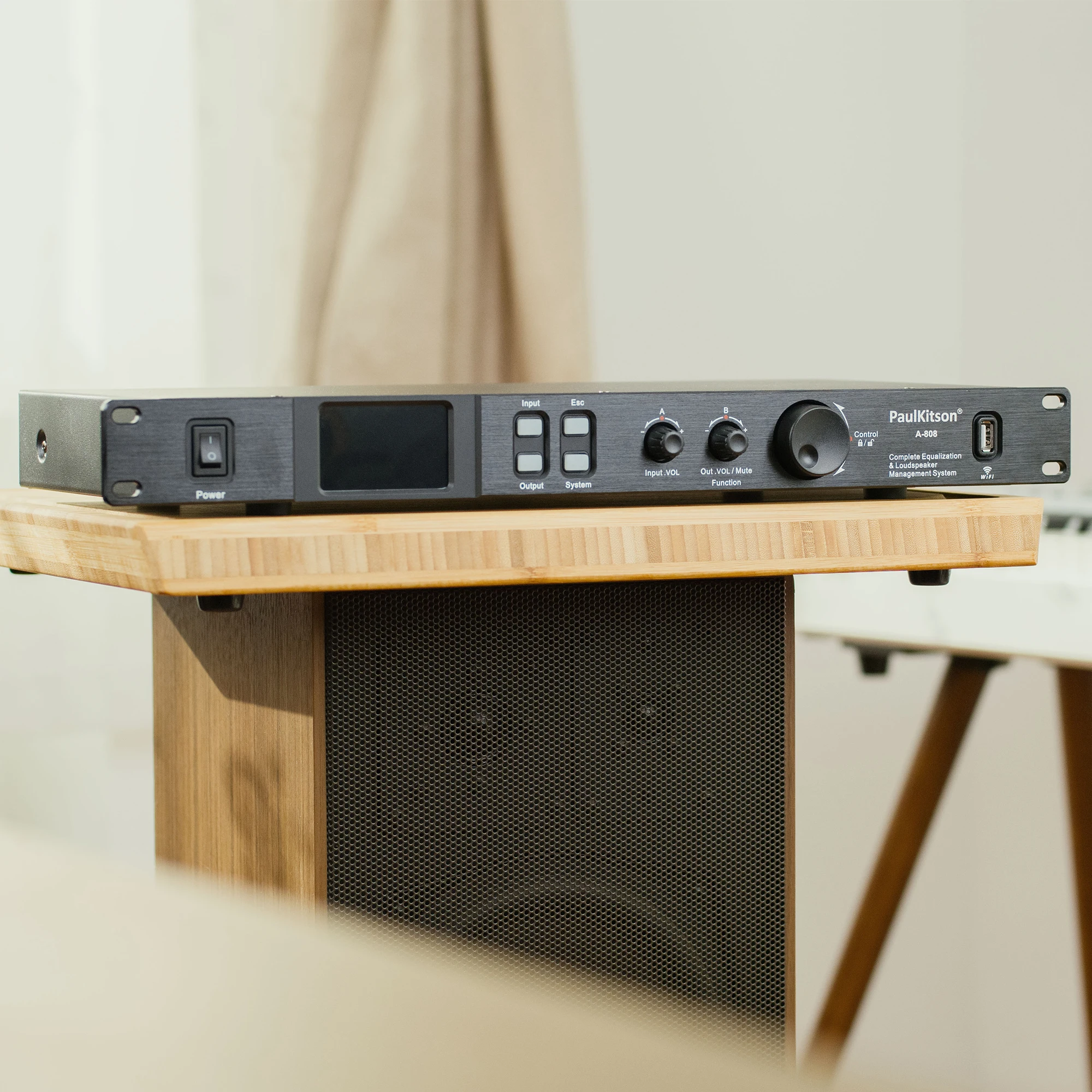 Цифровой профессиональный Аудиопроцессор Paulkitson A808 8 в 8Out 32Bit DSP 7-полосный эквалайзер Wi-Fi USB без шума