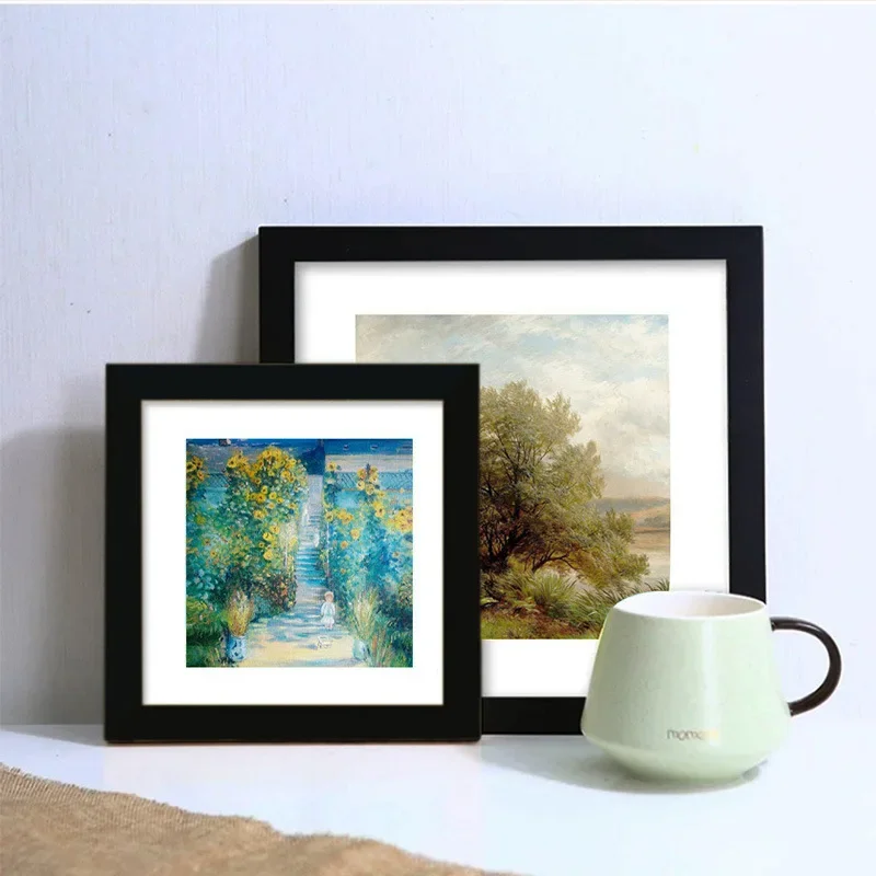 Square Wood Photo Frame for Wall Hanging 20X20cm 30x30cm Wood Wedding Picture Frame Stand for Pictures Photo Home Decor Gift