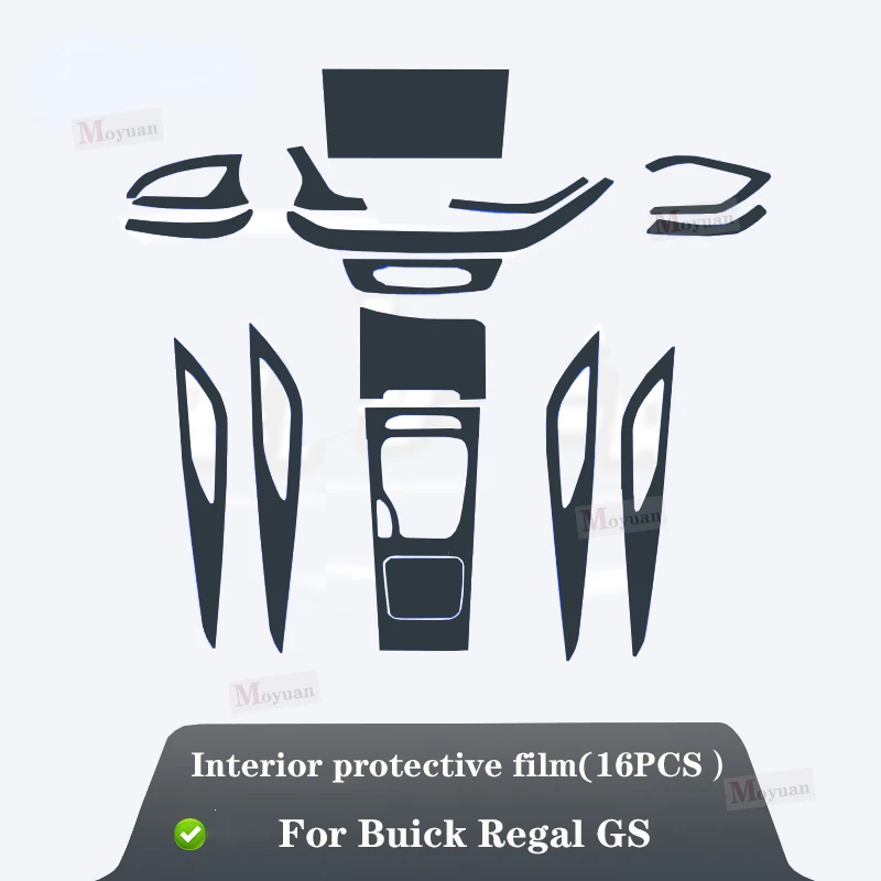 For Buick Regal GS 2017-2021 Screen TPU Transparent Protect Film Car Interior Sticker Gear Navigator Door Panel Car Accessories image 2