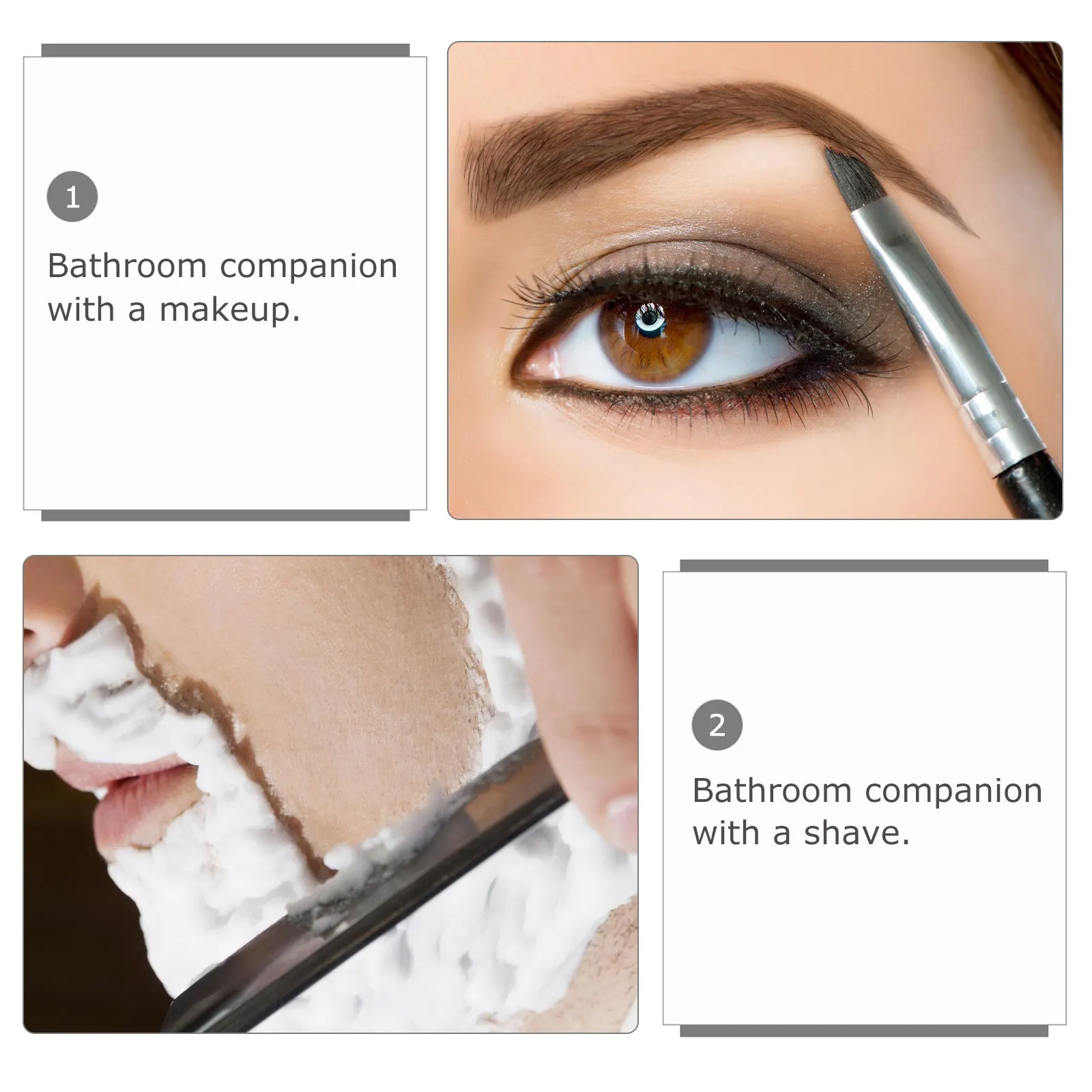 1Pcs Anti-Fog Mirror Suction Cup Bathroom Use Wall-Mounted Makeup Fogless Mirror Clear Hd Portable Simple Design