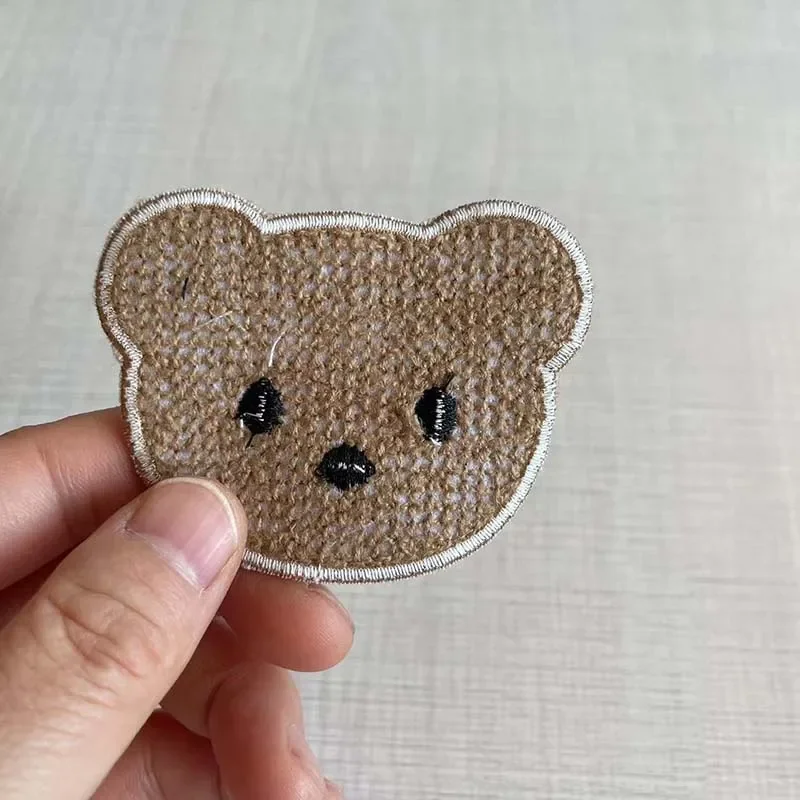 5.3*6.9CM/10PCS Cartoon Teddy Bear Chenille Patch Sewing Embroidery Applique Badge Sew On Patches DIY For Clothing Kids,Backpack