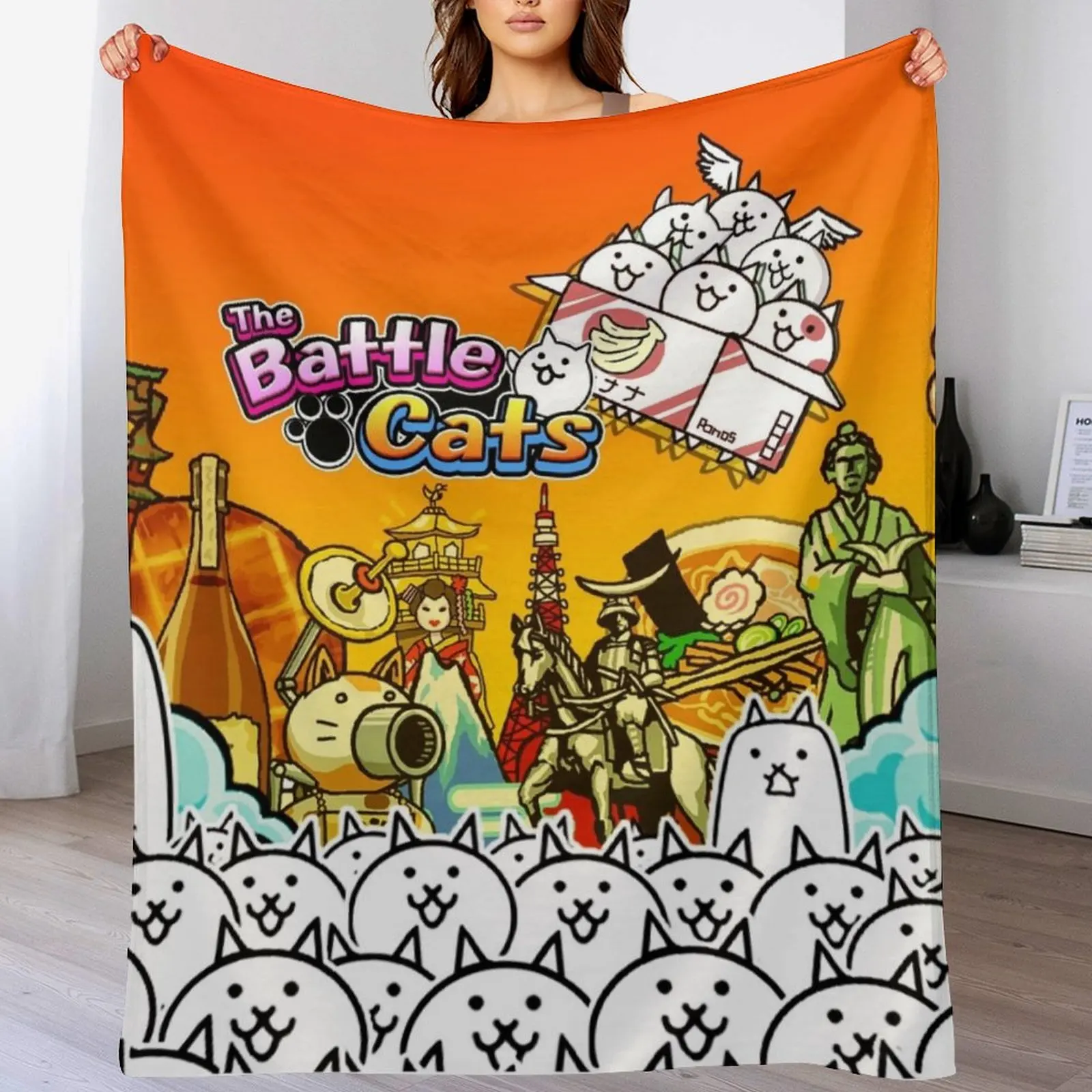 Battle Cats Throw Blanket Camping Heavy Blankets