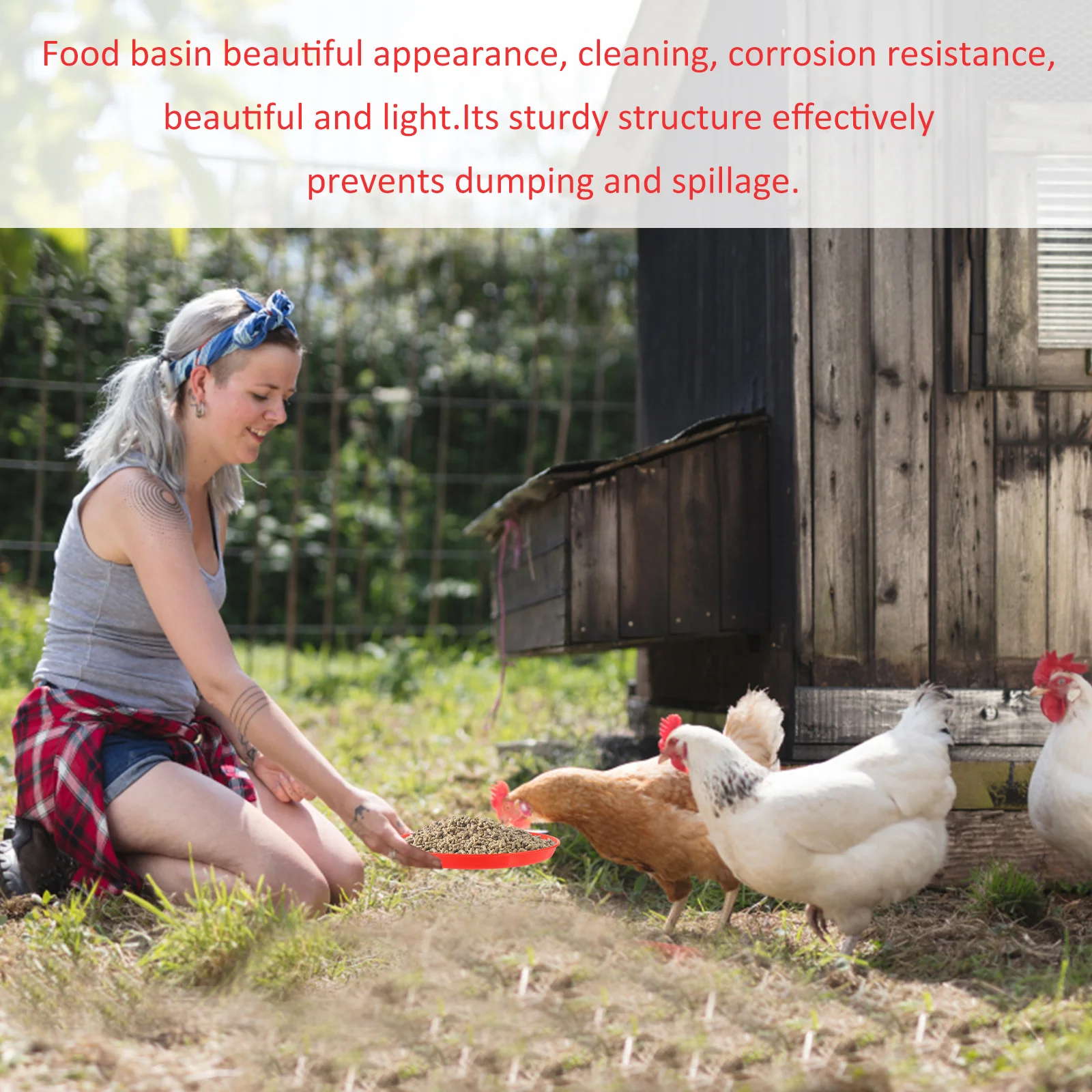 

2Pcs Practical Chicken Feeder Tray High Quality Material Poultry Accessories Fine Workmanship Long Service Time Use