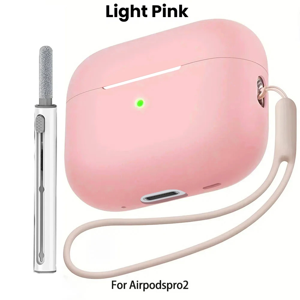Für AirPods Pro 2 Fall Flüssigkeit Silikon Abdeckung Für AirPods Pro 2 2nd Pro2 2022 2023 Fällen Hülse mit Cleaningr Stift Lanyard Funda