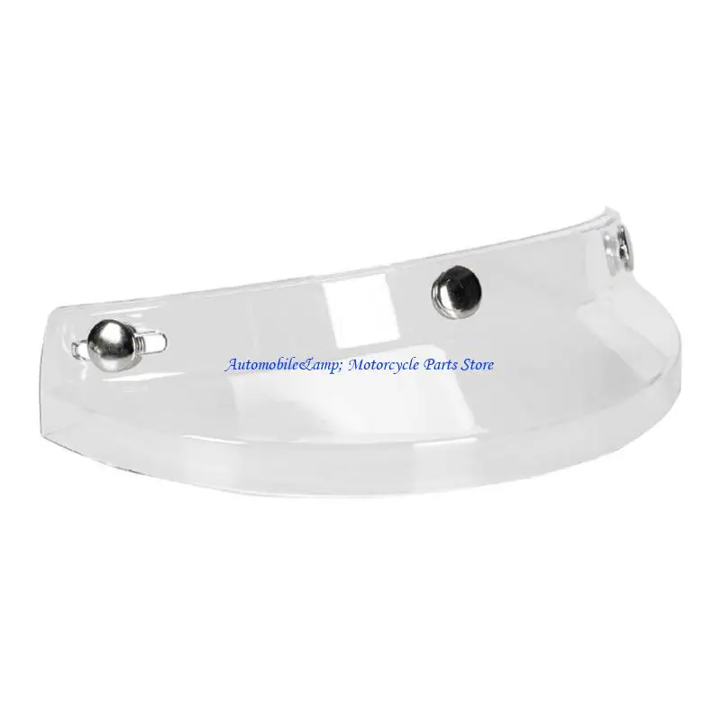 

H7BD Motorbike 3 Snap-Button Visor Up Down Open Face Helmet Windshield Universal