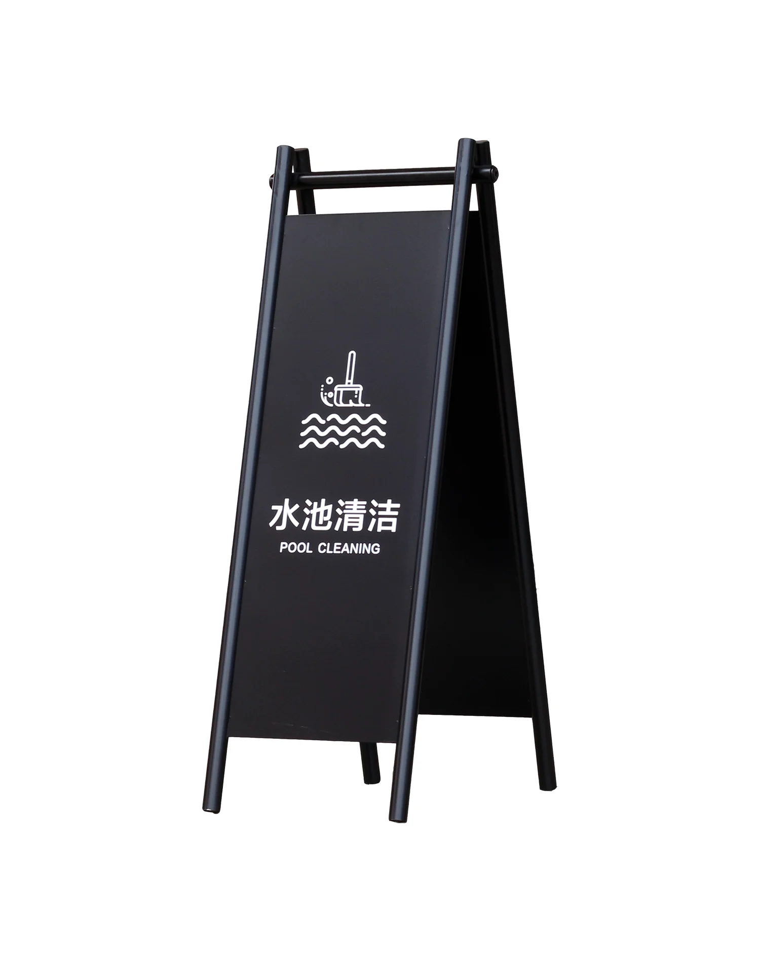 Commercial Use Double-Sided Wet Floor Safety Sign Stainless Steel Outdoor Slippery Warning Sign Advertising Board