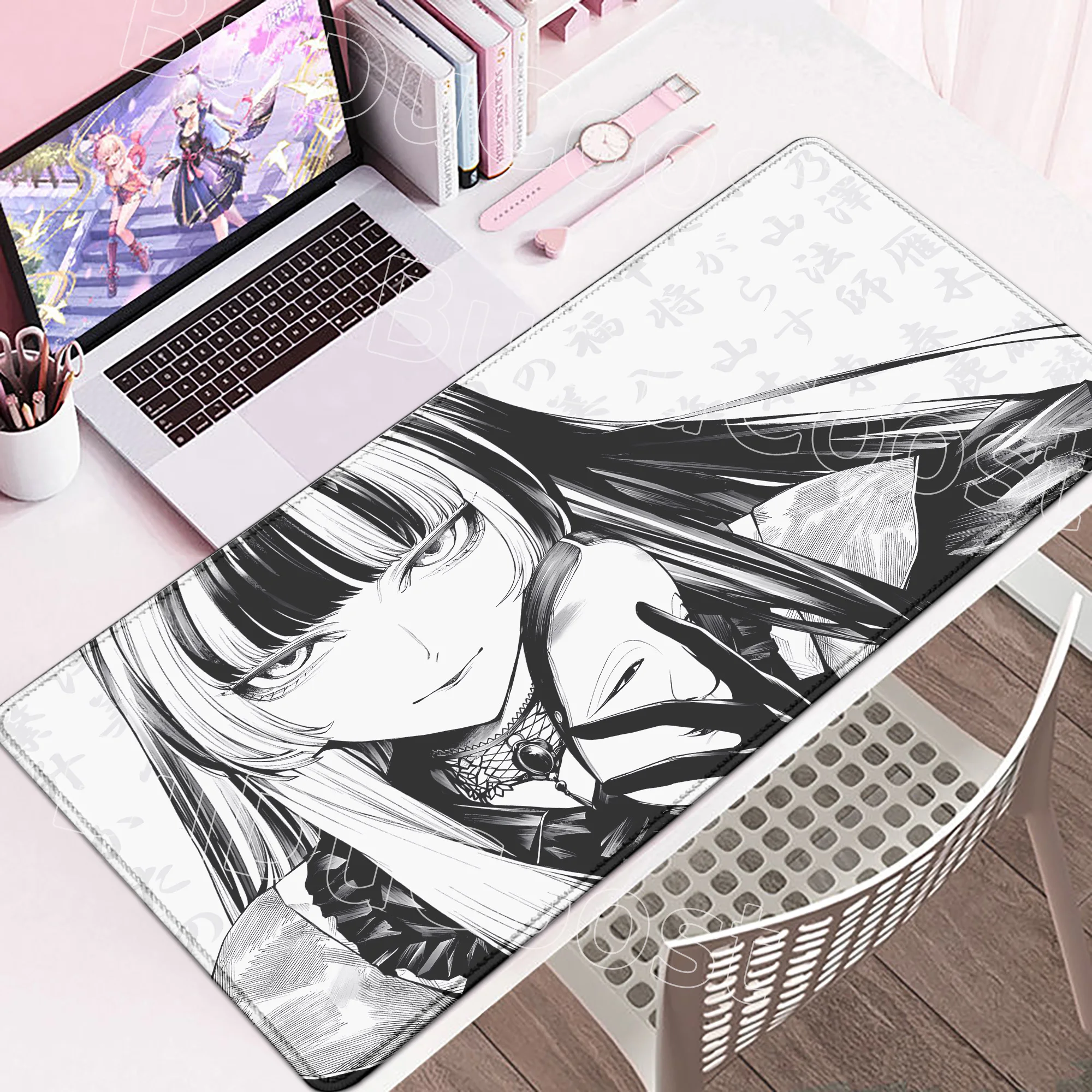 Beautiful Anime Girl Hololive Juufuutei Raden Mouse Pad Laptop Gaming PC Accessories Mousepad Large