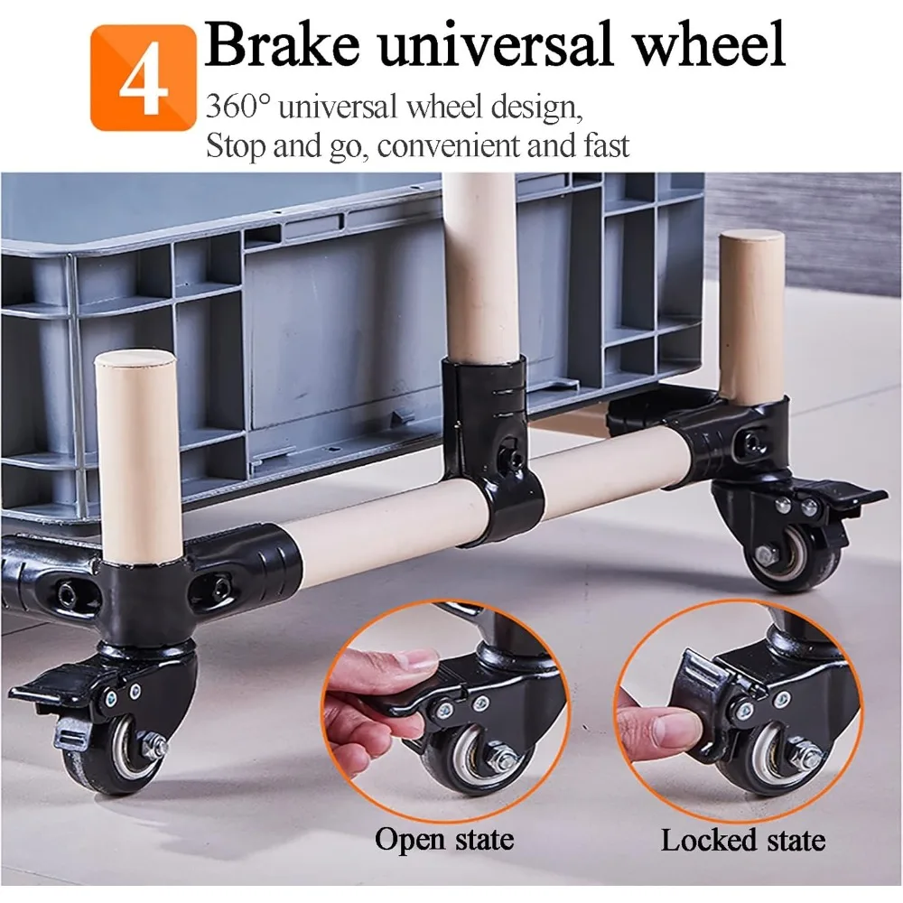 رف تخزين الممسحة والمكنسة المثبتة على الأرض، عربة تنظيف متنقلة للمماسح المبللة والمكانس #6