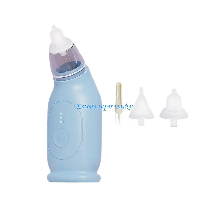 090B Electric Nasal Aspirator with 2 Suction Head Automatic Nose Cleaner 3 Gear Adjustable Baby Nasal Sucker Rechargeable