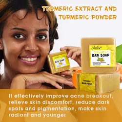 Sleebty Ginger Turmeric Soap Wholesale Organic 100% Pure Natural Handmade Bar For Skin Moisturizing Whitening Acne Treatment