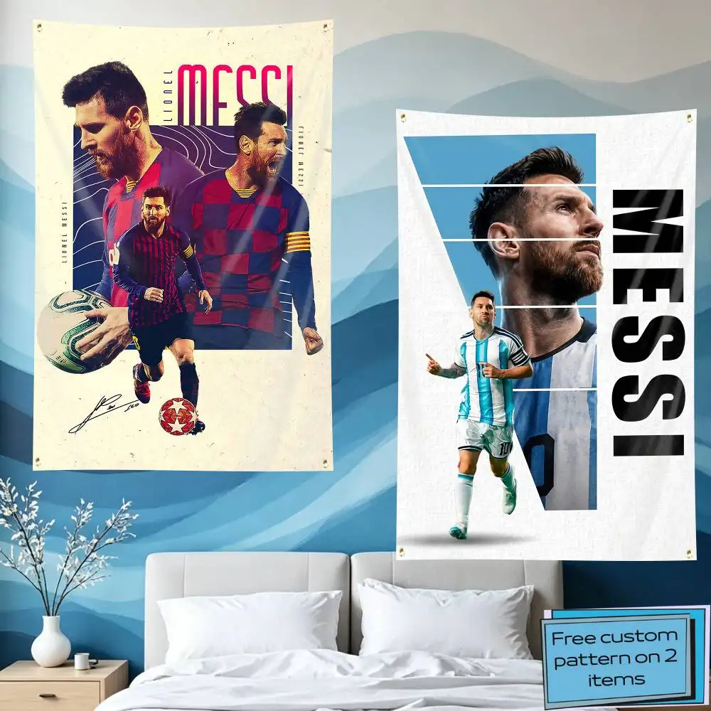 GOAT-Leo Messi-10 Artistic Flag Tapestry Banner for Bedroom Living Room Outdoor Camping Custom