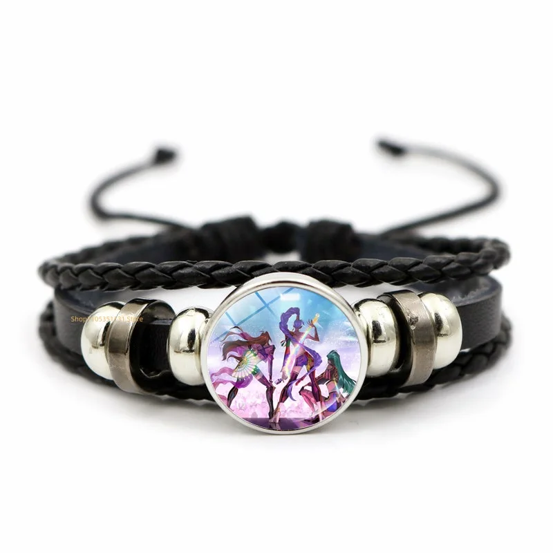 Anime-Handarmband, geflochtenes Leder, verstellbares Armband, niedliches Cosplay-Zubehör, Geburtstagsgeschenk für Kinder, Mädchen, Fans, 3 Farben – Detail 8