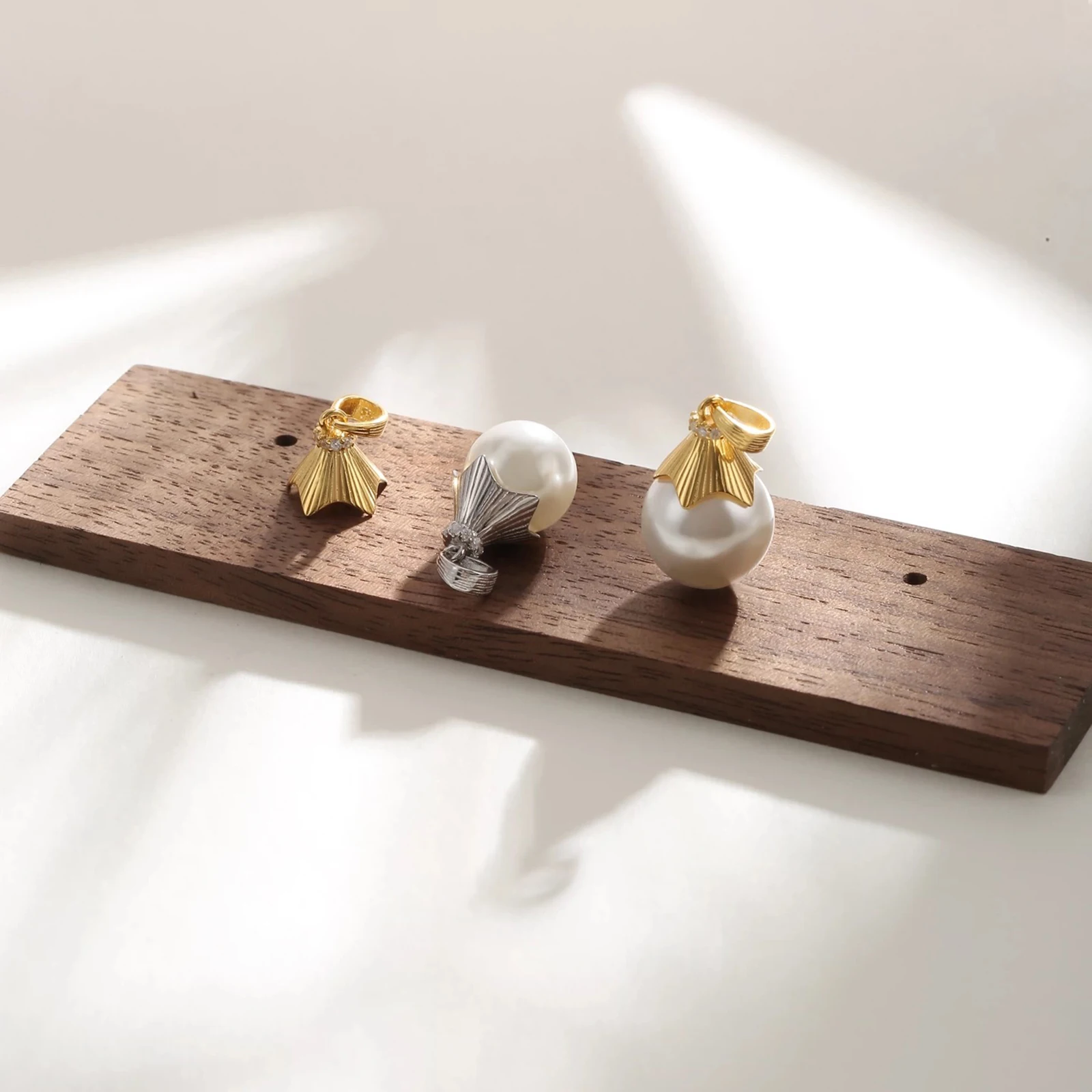 925 Sterling Silver Baotou Hat Pearl Pendant Connector Blank Settings 8-12mm Round Beads DIY Necklace Charm Jewelry Making