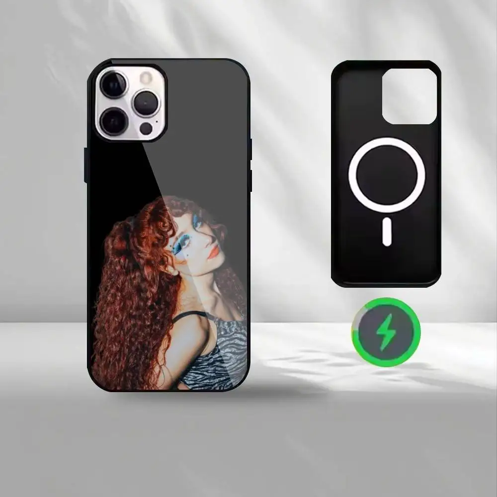 Custodia per telefono Queer Pop Icon C-Chappell Roan per iPhone17,16,15,14,13,12,11 Plus, per copertura magnetica con ricarica wireless