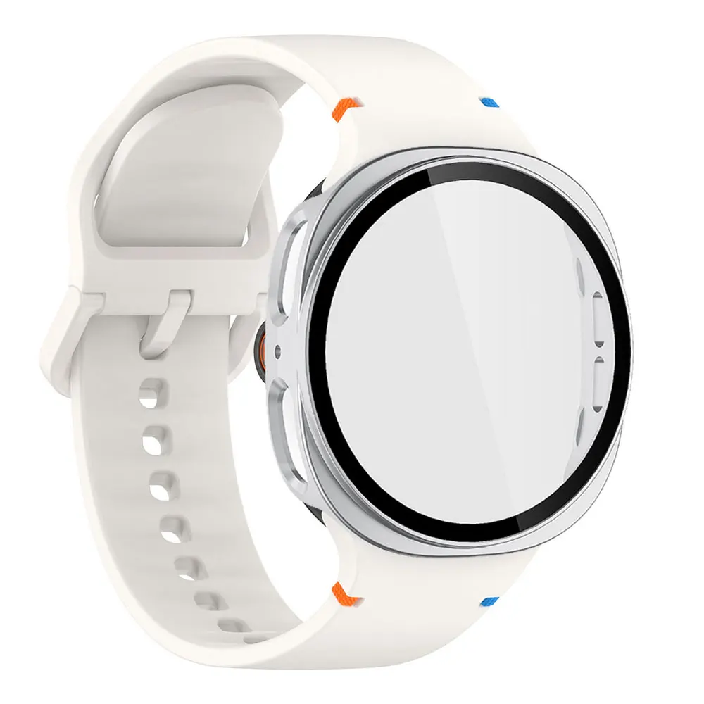 Strap For Galaxy Watch 8 Classic LTE 46mm PC Cover Silicone Watchband For Samsung Galaxy Watch 8 40mm 44mm Tempered Glass Case