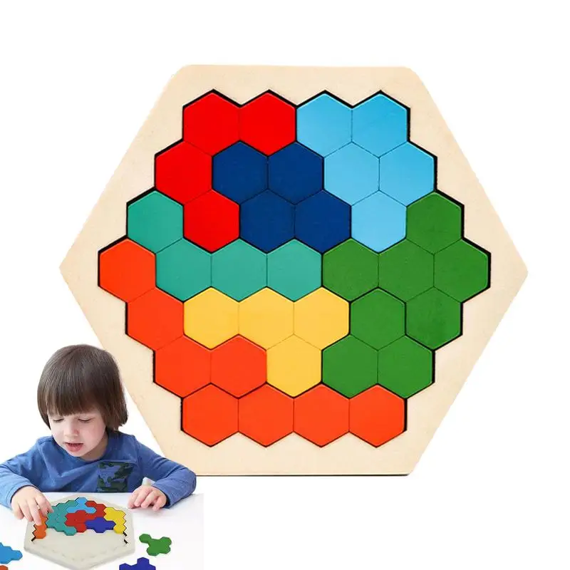 

Puzzle Games For Kids Honeycomb Wooden Jigsaw Brain Teasers Color Puzzles Colorful Kindergarten Toys Engaging Logic Puzzles For