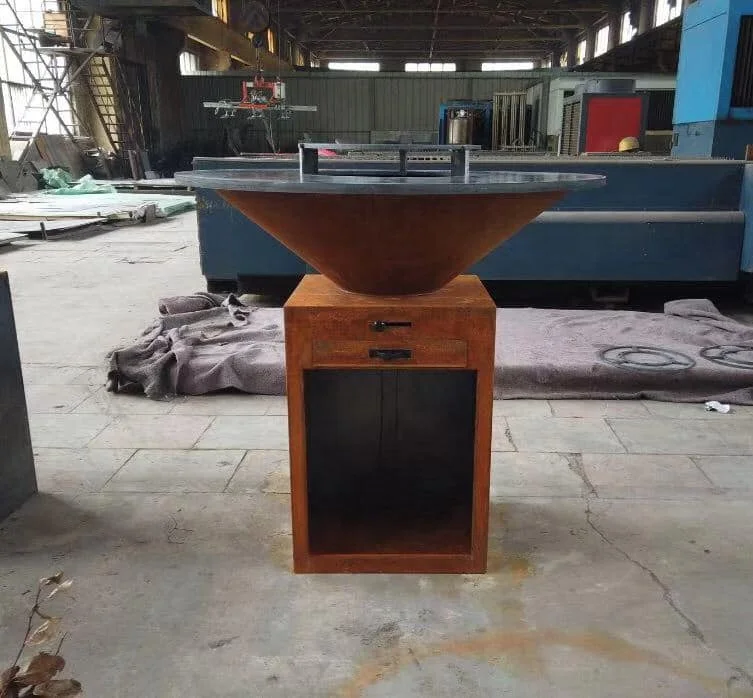 Corten Steel Fire Pit Charcoal Fire Grills for Outdoor Cooking