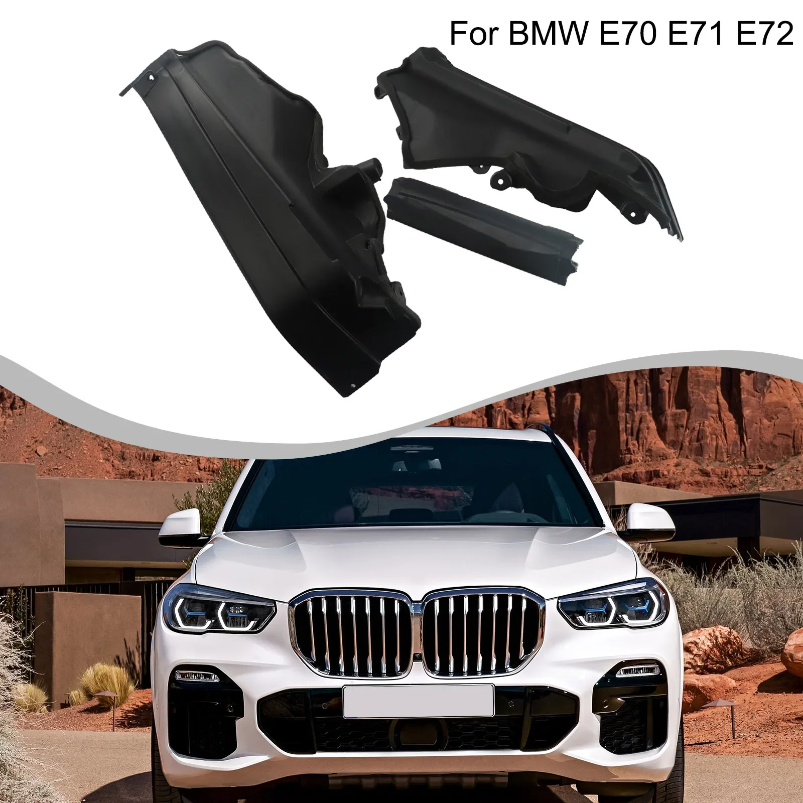 Black Plastic Engine Upper Compartment Partition Panel for BMW E70 E71 E72 Precise Fit Long lasting Durability