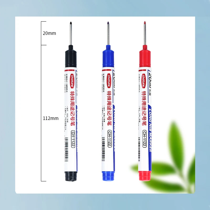 6pcs 20MM Red/Black/Blue/White/Green Ink Long Head Markers Bathroom Woodworking Decoration Multi-purpose Deep Hole Marker Pens