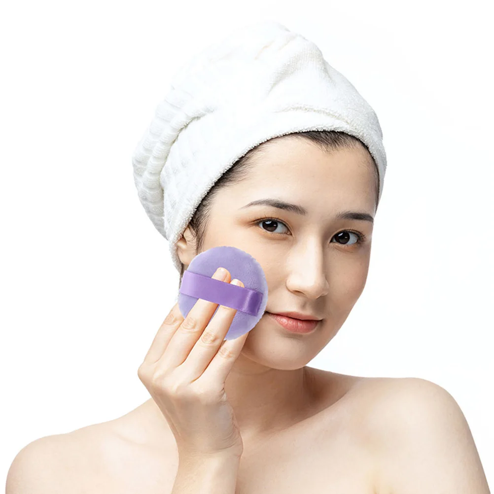 

4pcs Purple Double Sided Velvet Powder Puff Loose Cotton Makeup Tools Face Foundation Applicator Compact Replacement