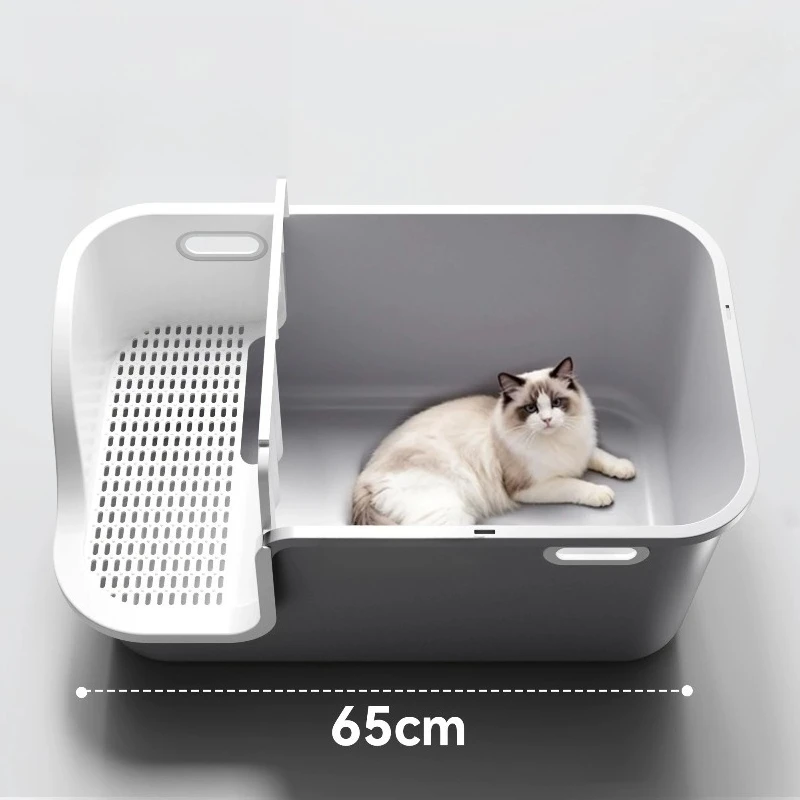 Cat litter box fully enclosed deodorant oversized anti-splash big cat corridor type anti-belt sand cat toilet extra large
