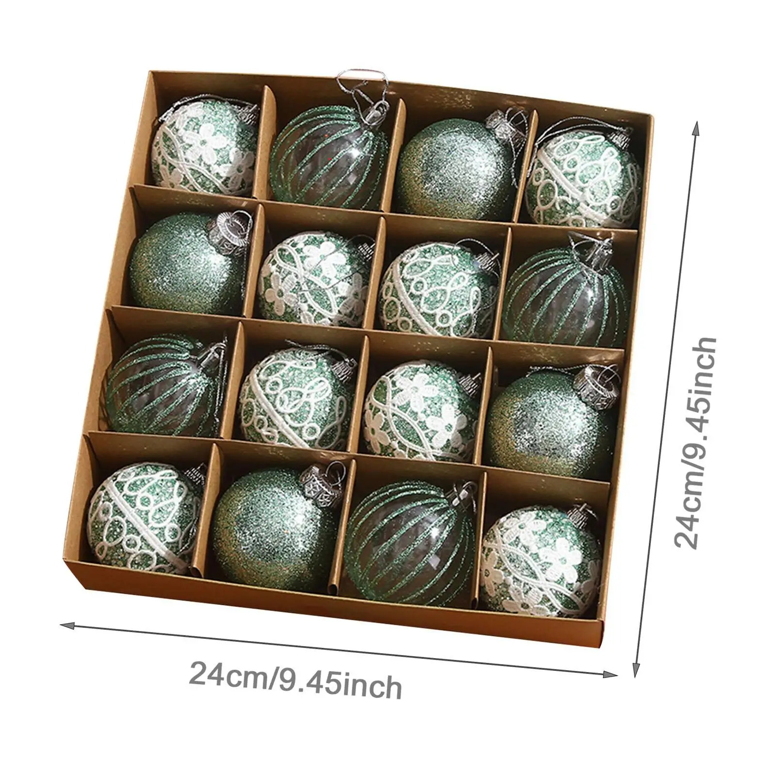 16x Christmas Ball Ornaments 6 cm Xmas Decor Charm Pendants Christmas Tree Hanging Ornaments for Party Window Home Indoor Wreath image 6