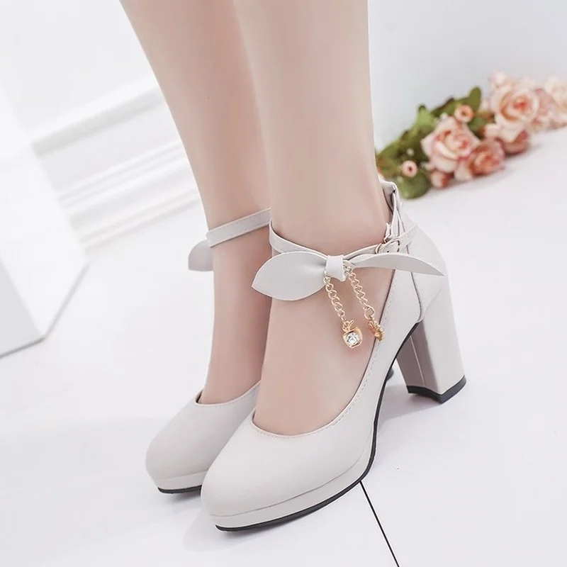 Zapatos de tacón alto de charol clásicos para mujer, calzado de fiesta, boda, Lolita, 2022