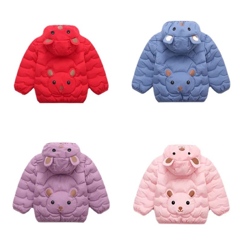 New Girls Hooded Jackets For Toddler Boy Coats Winter Children Cartoon Outerwear 2023 Autumn Baby Clothes Kids Down Jacket