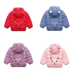 New Girls Hooded Jackets For Toddler Boy Coats Winter Children Cartoon Outerwear 2023 Autumn Baby Clothes Kids Down Jacket