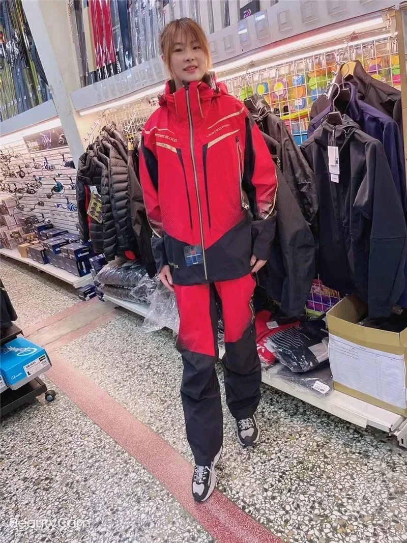 

Spring Autumn Professional Fishing Clothing for Men Women Waterproof Windproof Thin Fishing Jacket Pants 2 Pcs Set RA-112U