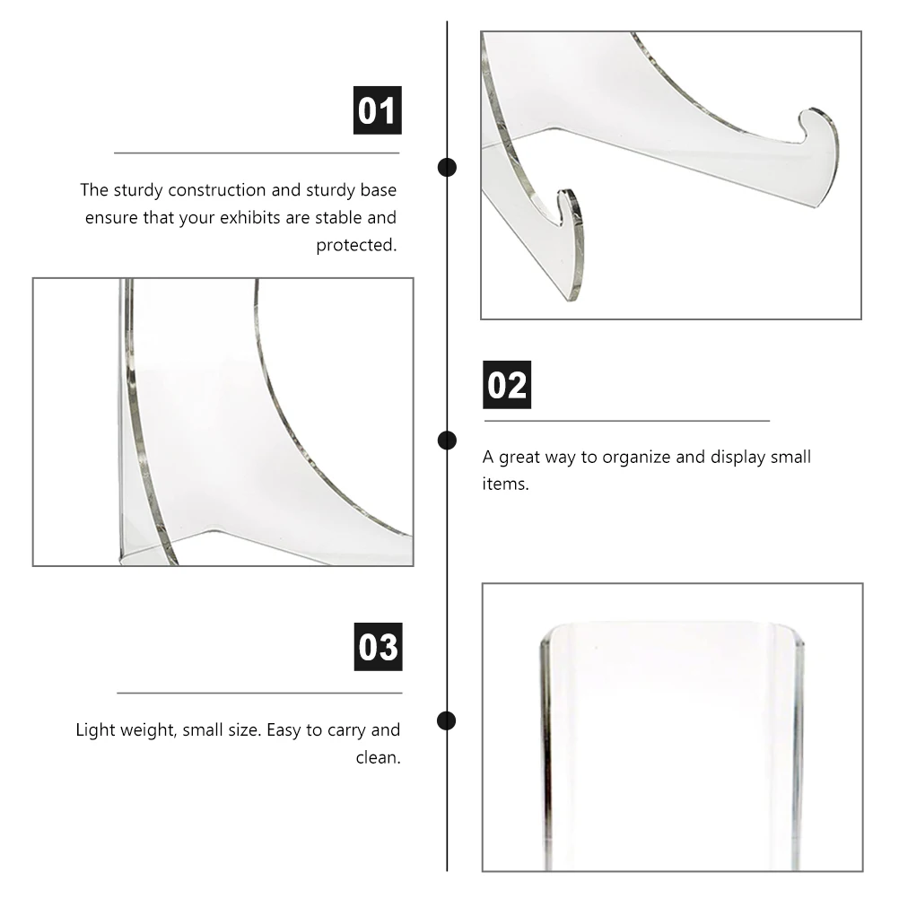 

Acrylic Display Stand Clear Easel Plate Holder for Cup Dish Rack Storage Racks Table Dinner Plates