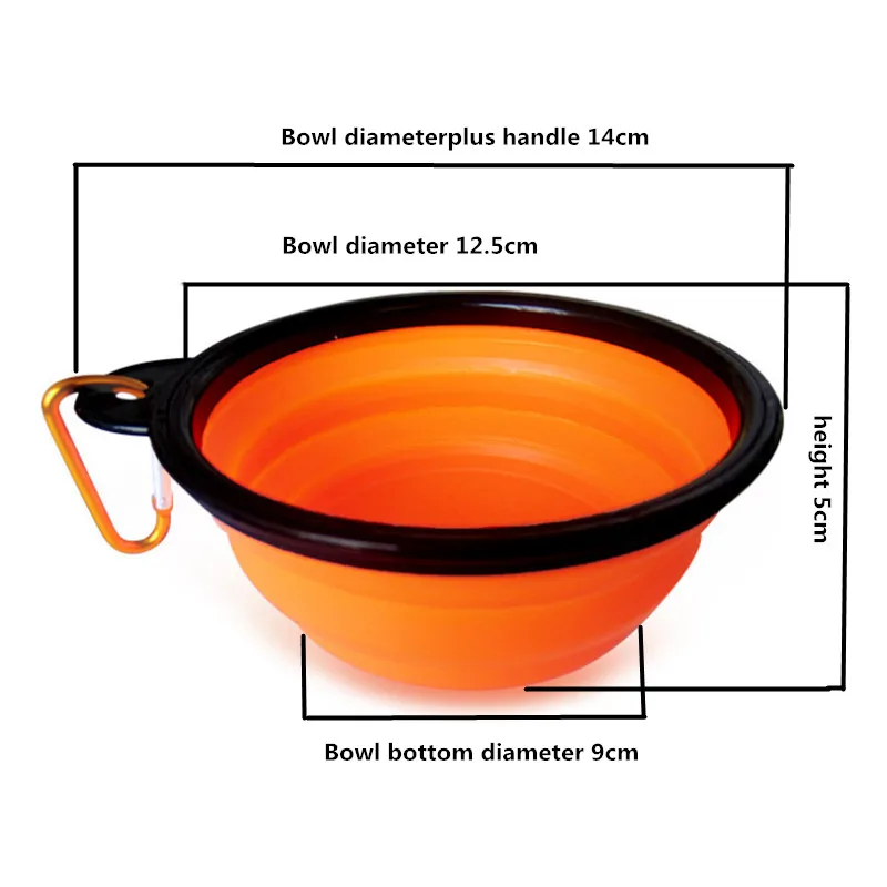 Pet dog cat feeding water folding bowl with buckle pet outdoor portable utensils universal equipment 1pcs