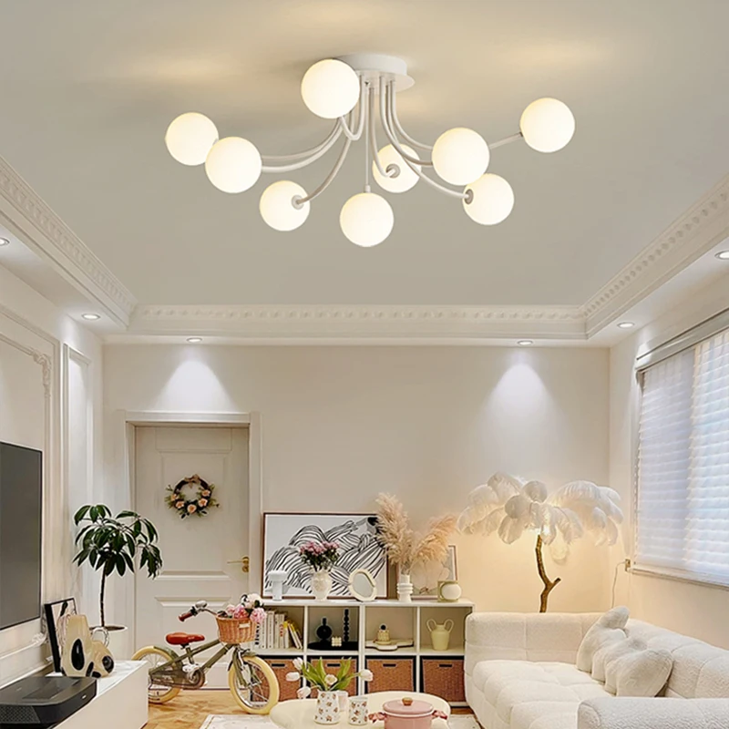 Creative Ball LED Chandeliers Modern Style Bedroom Chandelier Light for Living Room Hall Household Ceiling Chandelier Luminaire