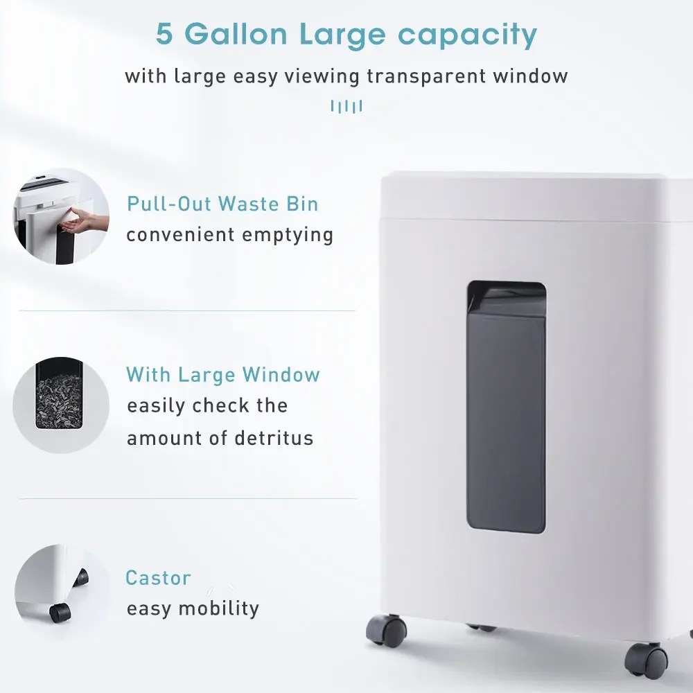 16L P-5 Small Paper Shredder High Security 10 Sheets Mobile Mini Document Destroyer  for Commercial Office Home Use factory