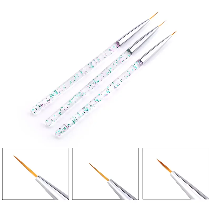 Ensemble professionnel de revêtements pour Nail Art, 3/30 pièces, pinceaux pour poudre acrylique, manucure, vernis Gel UV, dessin, peinture, Kit d'outils pour ongles