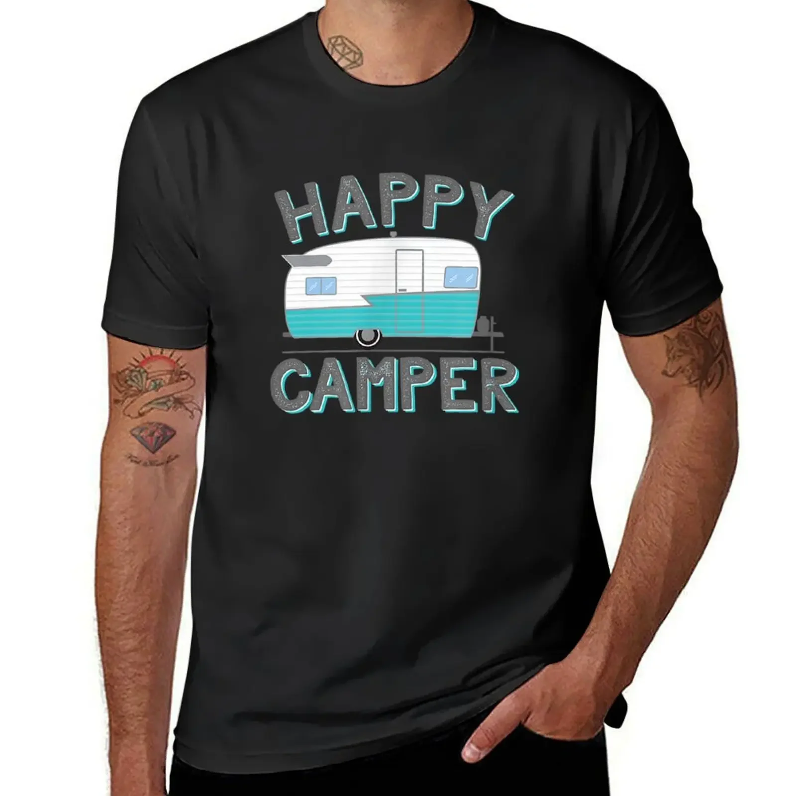 Happy Camper Vintage Shasta Trailer T-Shirt basketball graphic tees graphic t shirt vintage anime shirts men