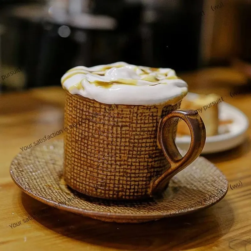 Rock Mud Mountain espresso cup and saucer set, afternoon tea latte cup