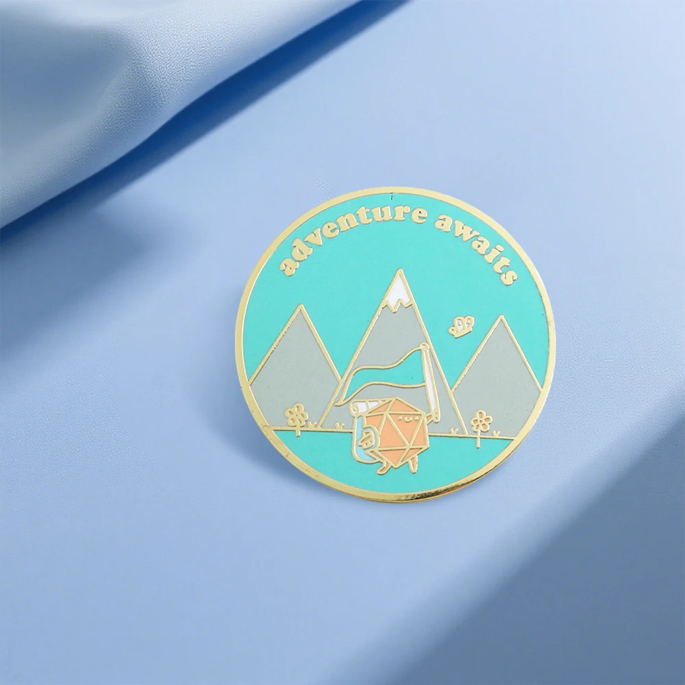 مغامرة ينتظر الصلب المينا دبوس آر بي جي لعبة فيديو المشجعين هدية ل الزنزانة ماستر D & D باثفندر اللاعبين اكسسوارات شارة بروش #4