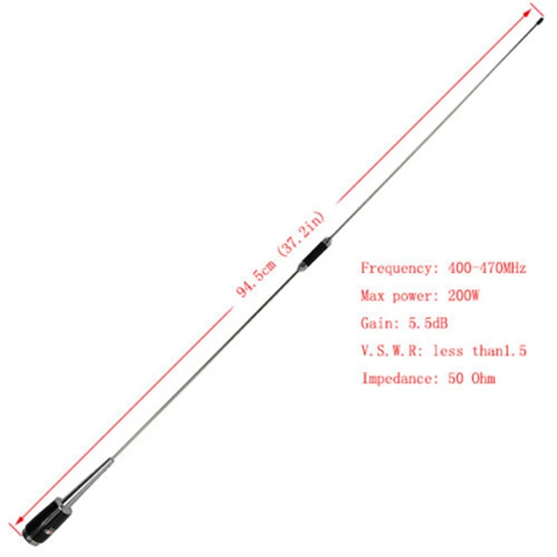 2X dettagli del nuovo argento UHF 400-470 Mhz 200W 5.5Db SL-16 PL-259 Antenna autoradio Mobile