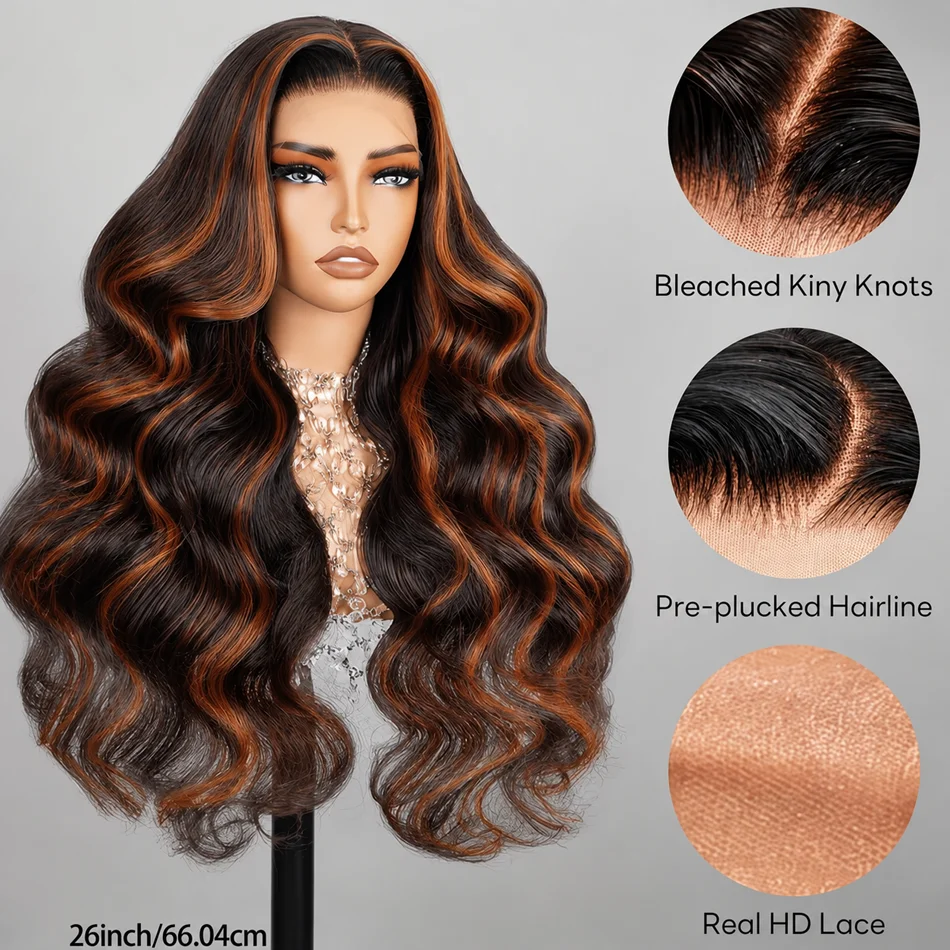 Body Wave HD Lace Front Wigs Human Hair 250 Density FB 30 13x4 13x6 HD Transparent Lace Frontal Brazilian Wigs for Women 32 Inch