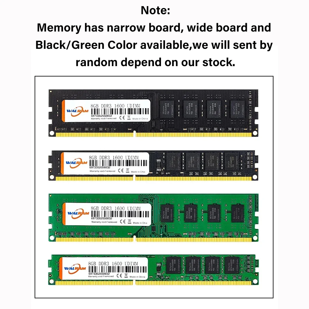 Walram-ذاكرة سطح المكتب ، متوافقة مع AMD و Intel ، DDR3 ، dddr3 ، wardrz ، MHz ، V Dimm ، 8G ، 208 ،