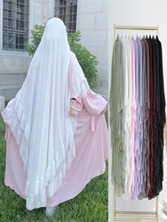 Ramadan Długi Szyfon Khimar Abaya Niqab Muzułmanin Maxi Hidżab Islam Modlitwa Ubrania Dla Kobiet Djellaba Turban Hidżaby Musulmans Femme