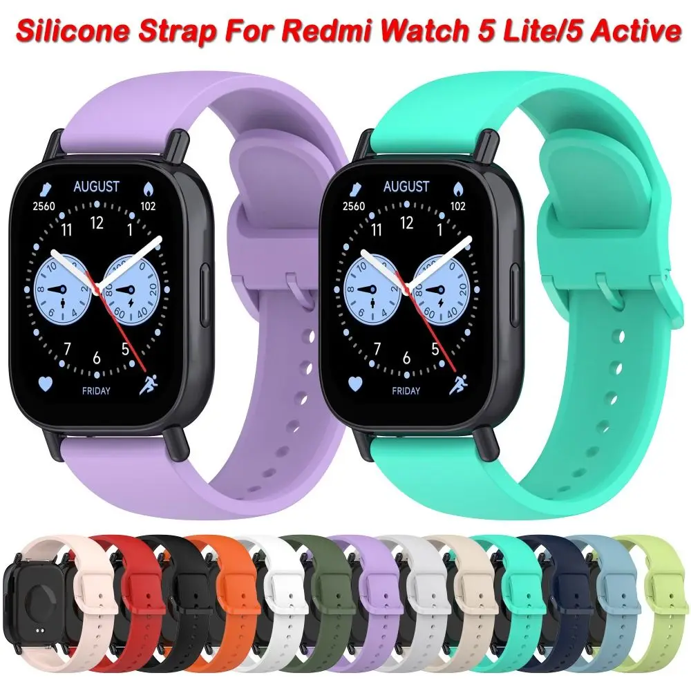 Replacement Silicone Strap Accessories Colorful Watch Bracelet Adjustable Watchband for Redmi Watch 5 Lite/5 Active Smart Watch