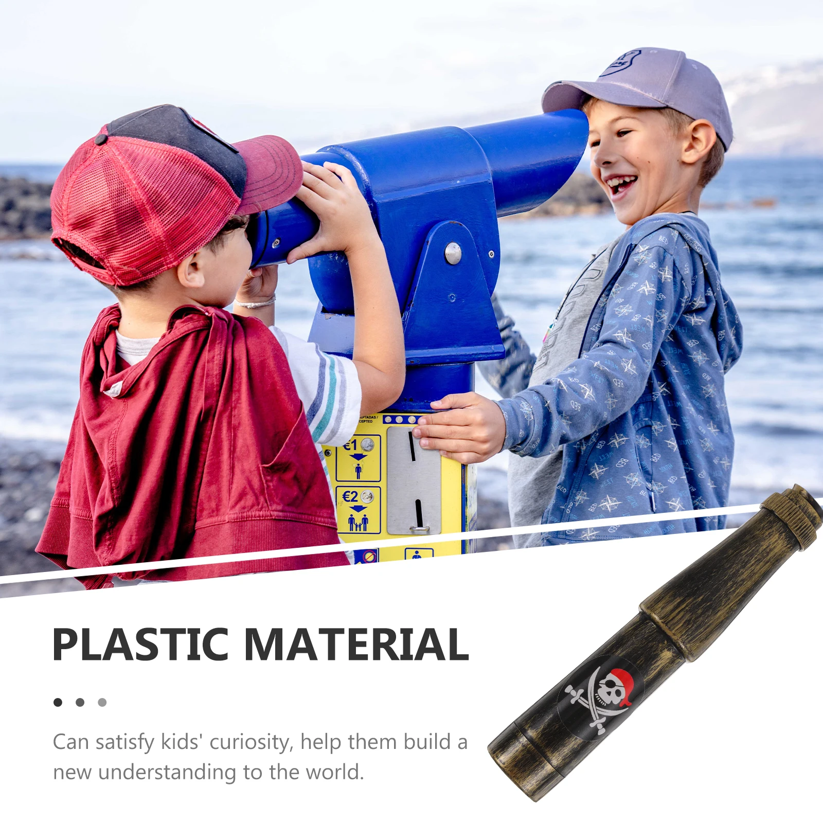 

6pcs Pirate Telescope Toys Portable Kids Educational Helper Bronze Color Pirate Party Favors Toddler Spyglass Decor
