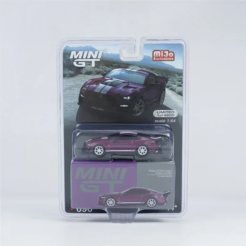 MINIGT 1:64 Model Car Shelby GT500 Dragon Snake Concept Alloy Die-Cast Vehicle #696 Purple Collection