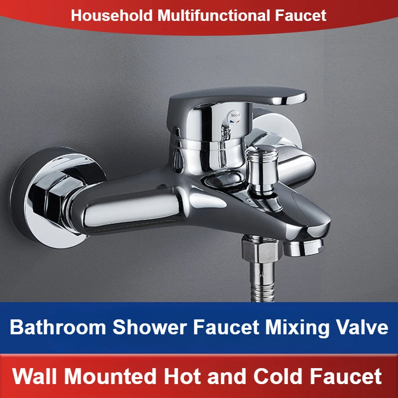

Pressurized Shower Faucet Bathroom Faucets Bath Mixing Valve Triple Cold and Hot Water Faucet Multifunctional Household Tap