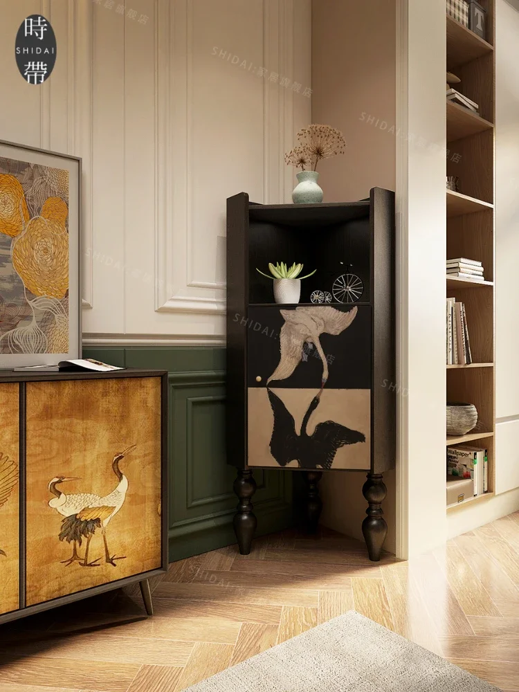 

Французский ретро стеллаж для хранения кранов, угловой шкаф для столовой, гостиная, 90-градусный угловой шкаф для хранения