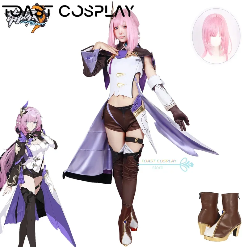 Hokai Impact 3. Elysia Cosplay Kostüm sexy Perücke Kleid für Halloween Party Spiel Cos Outfits für Frauen Elysia Cosplay komplettes Set