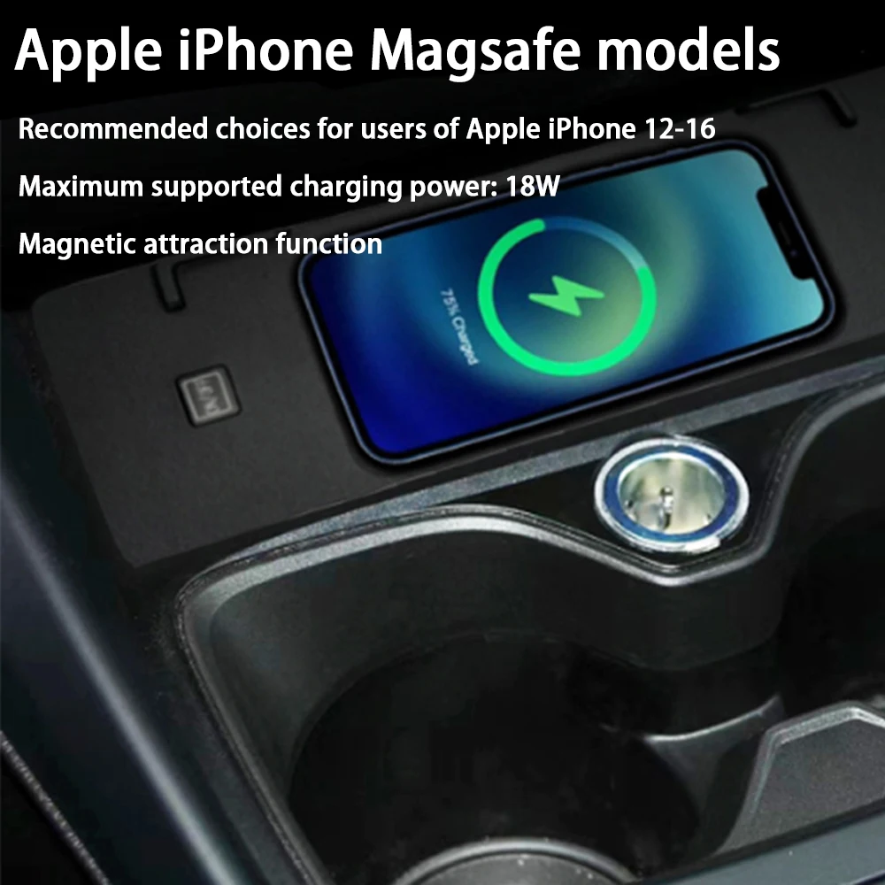 Voor BMW 1 2 Serie F20 F21 F22 F23 M2 F87 Middenconsole Opslag Draadloze Mobiele Telefoon Oplader 18 W iPhone Magsafe Snel Opladen